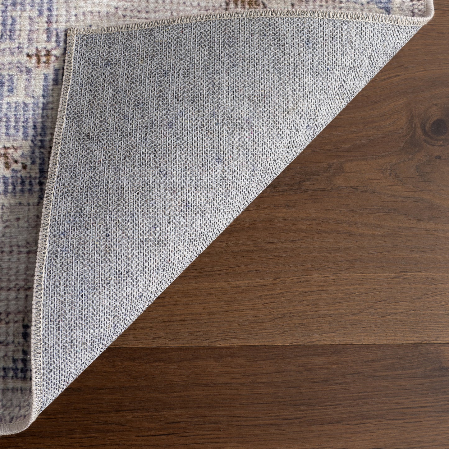 Brenda Hazy Heraldry Stain Resistant Washable Rug | Beige