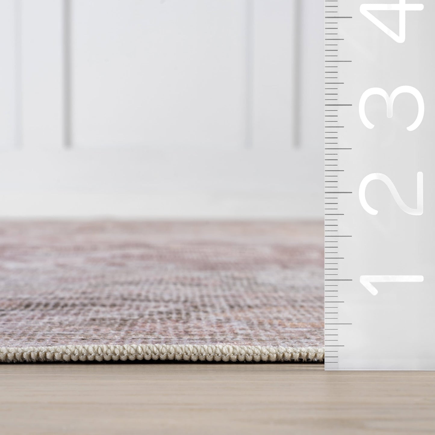 Ava Vintage Persian Spill-Resistant Washable Rug | Pale Pink