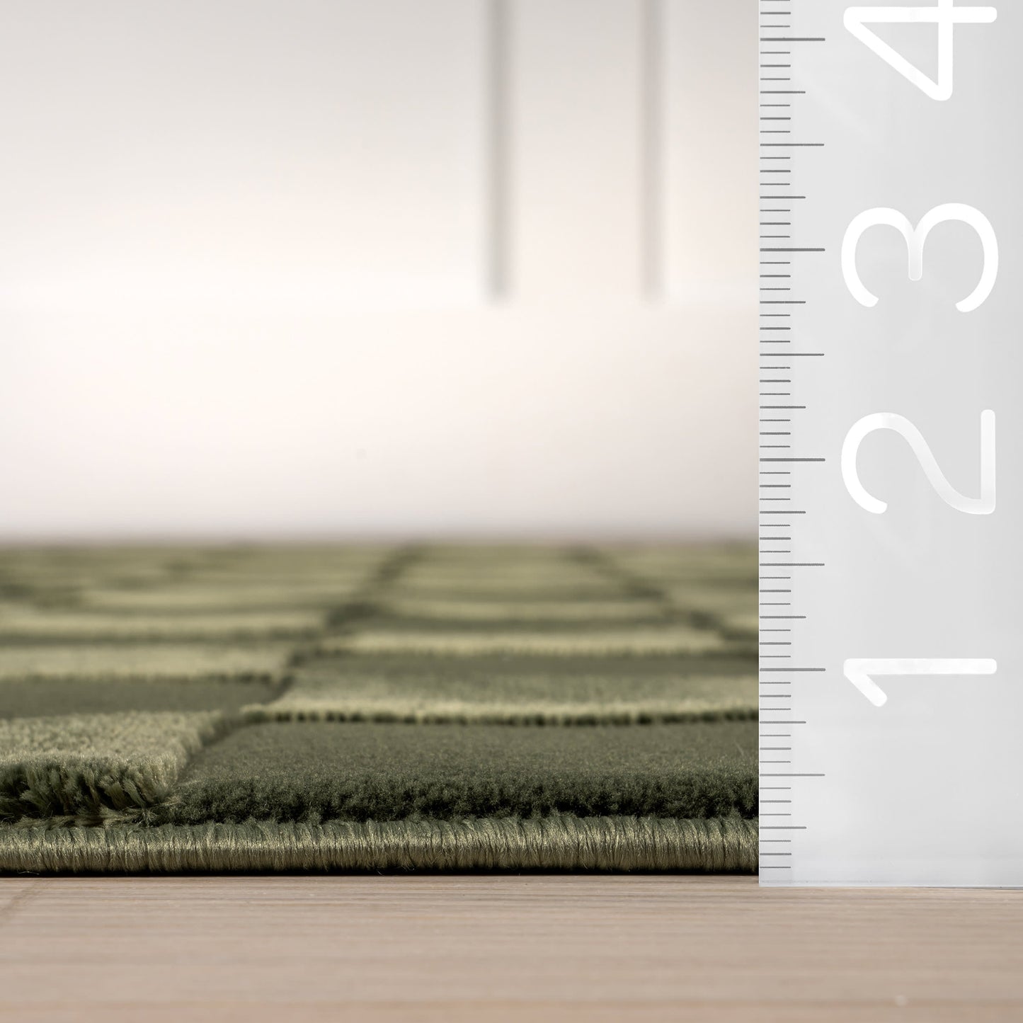 Eco-Friendly Cape May Plush Textured Rug in Green