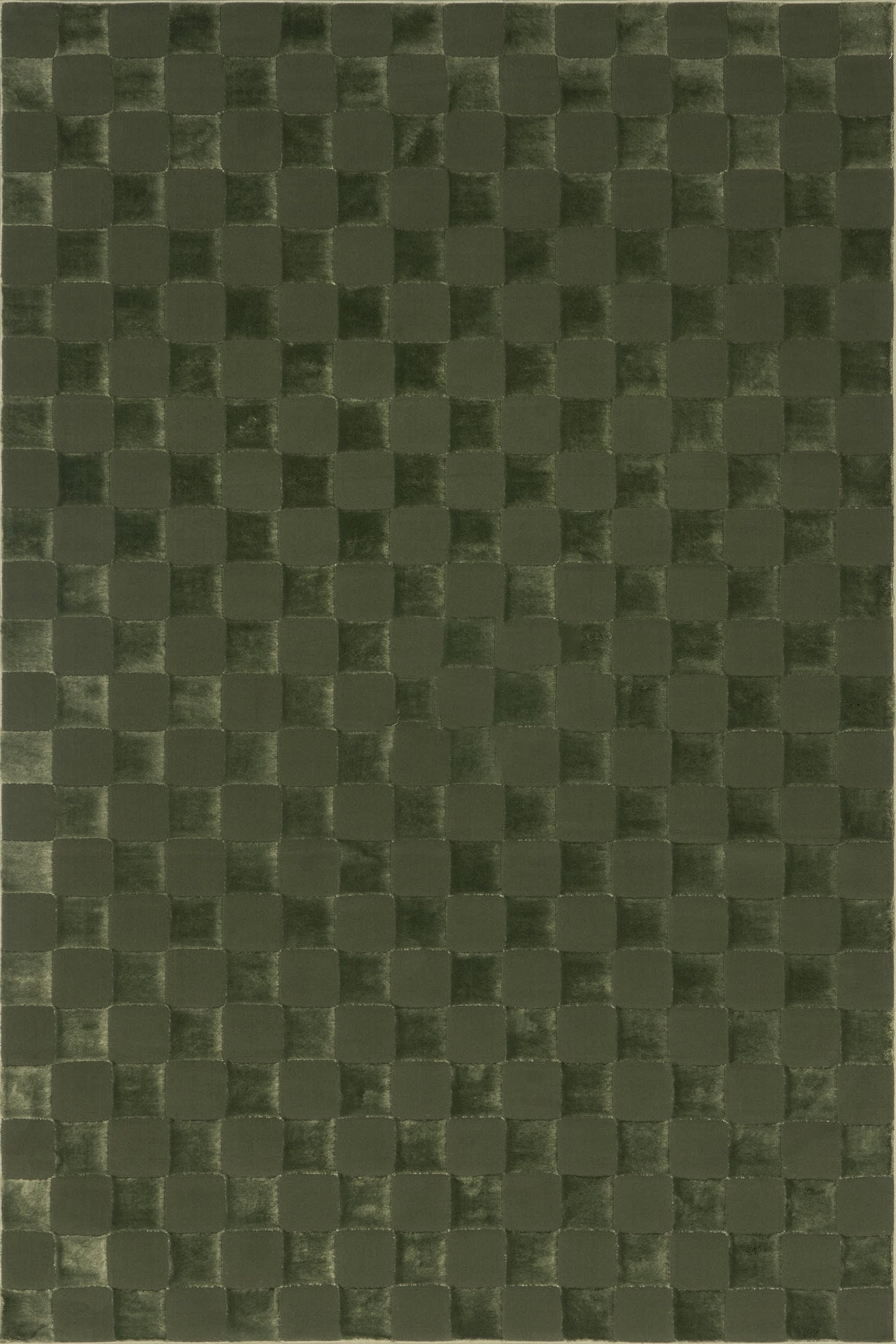 Isolated view of Green Rectangle Cape May Plush Textured Washable Rug, showcasing its design