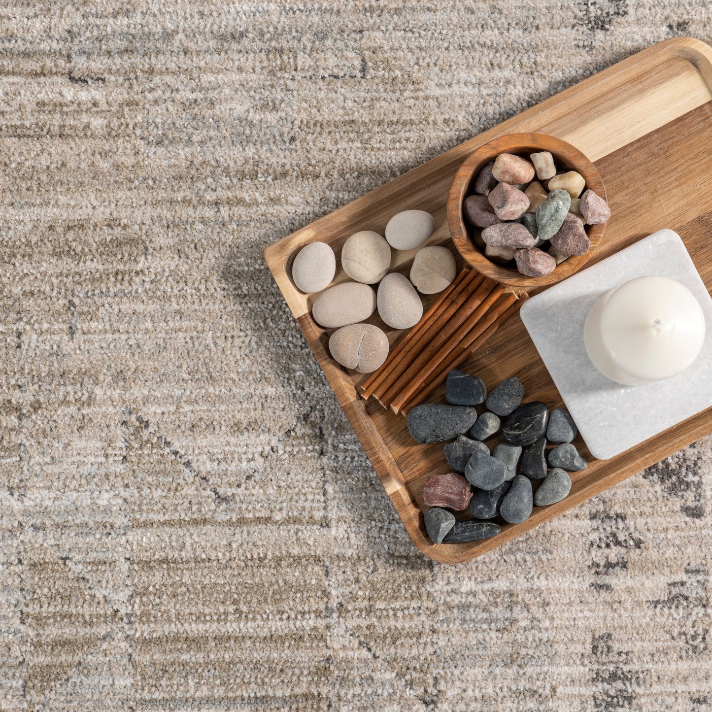 Shia Bordered Washable Indoor & Outdoor Rug - Beige