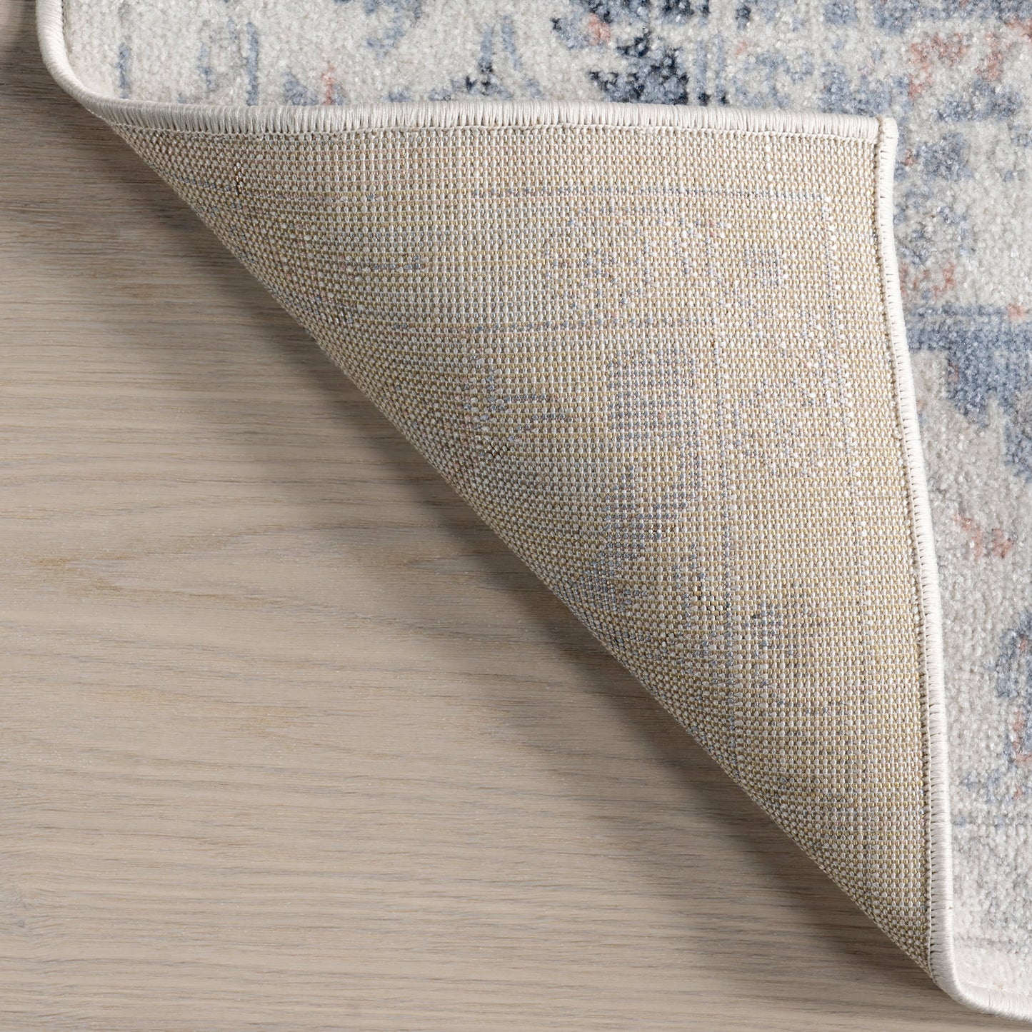 Charlisa Machine Washable Faded Snowflake Design Rug - Blue