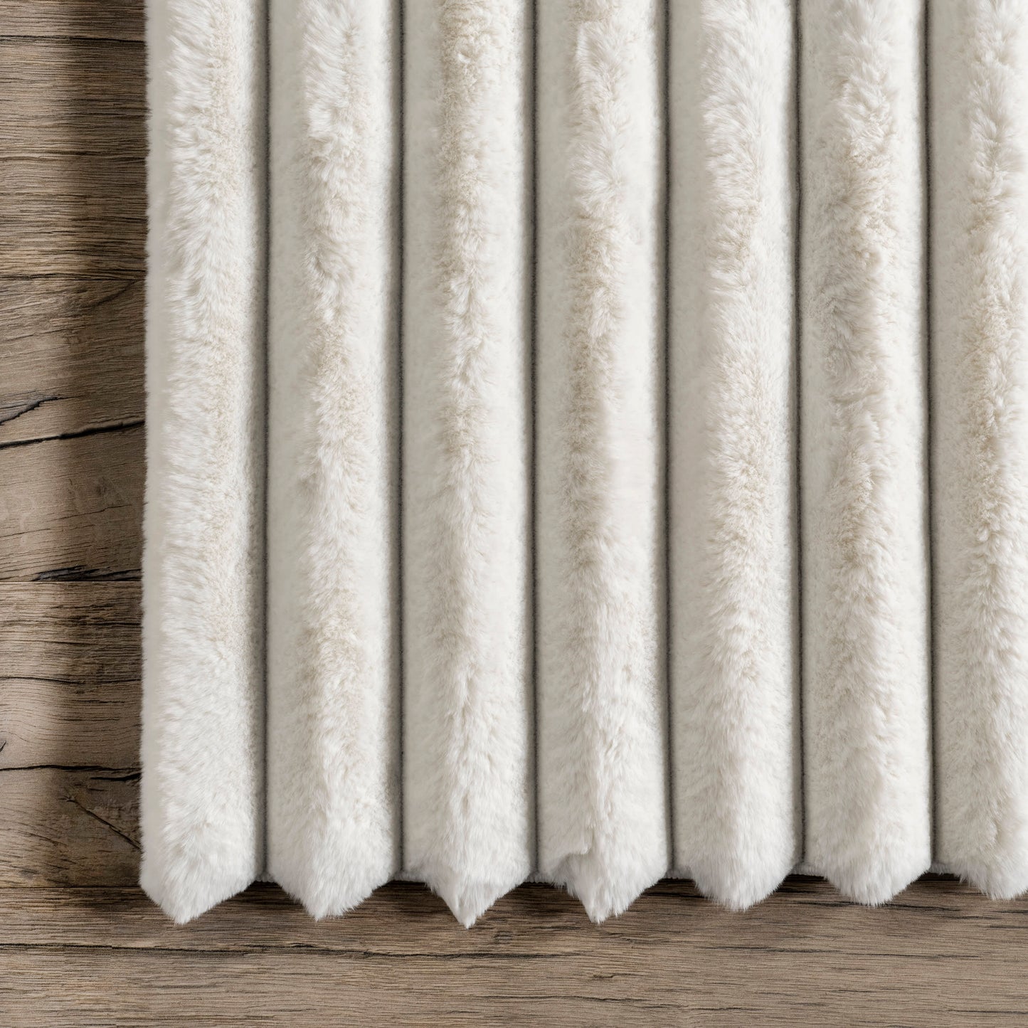 Kris Striped Plush Cloud Washable Rug in Off White