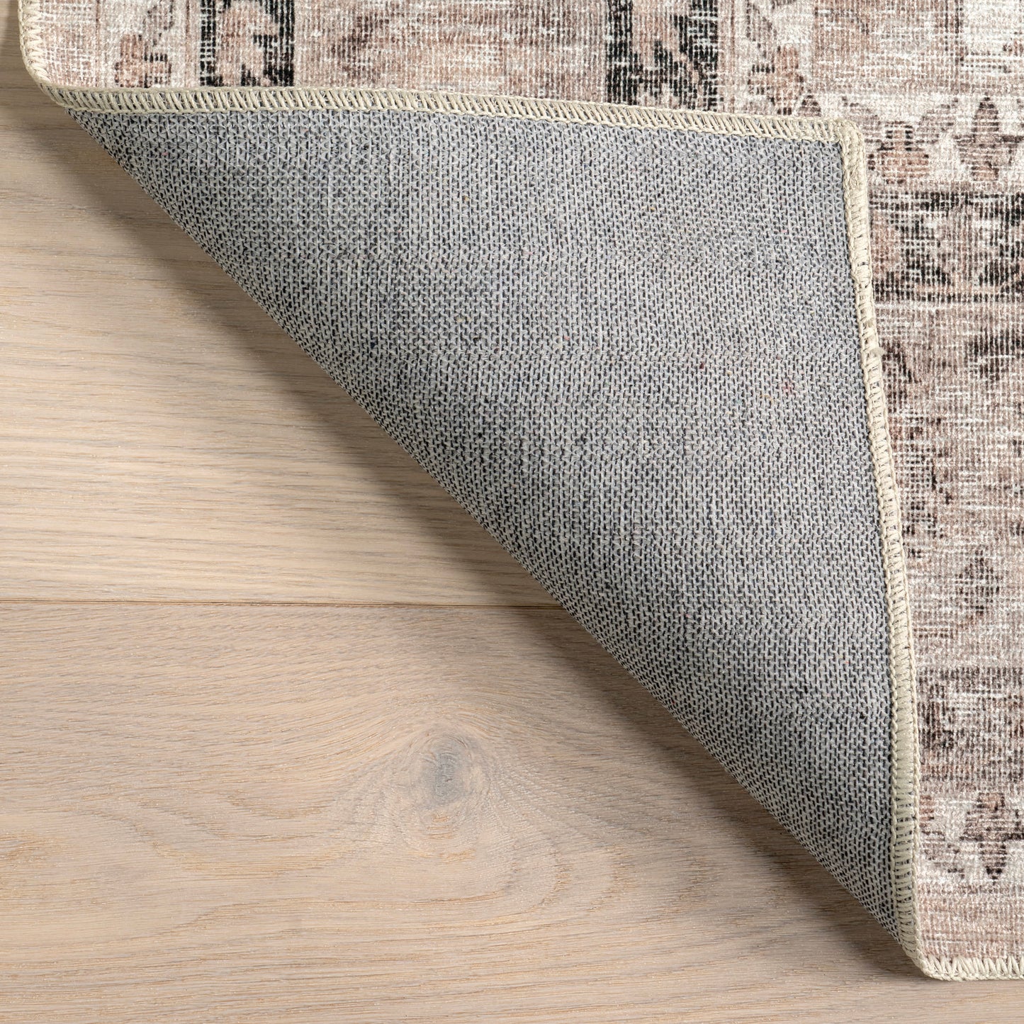 Keyara Stone Color Spill-Resistant Washable Rug