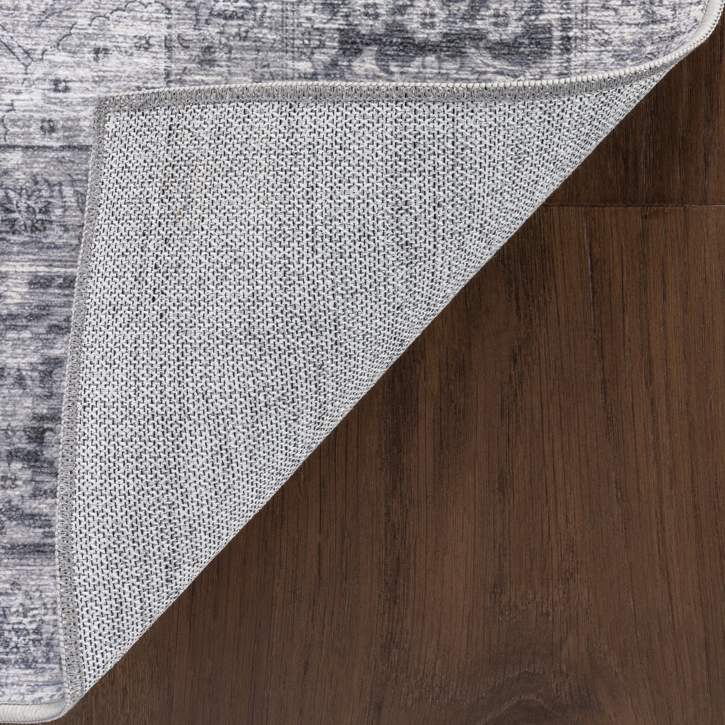 Bayberry Vintage Washable Rug in Light Grey | Spill Proof