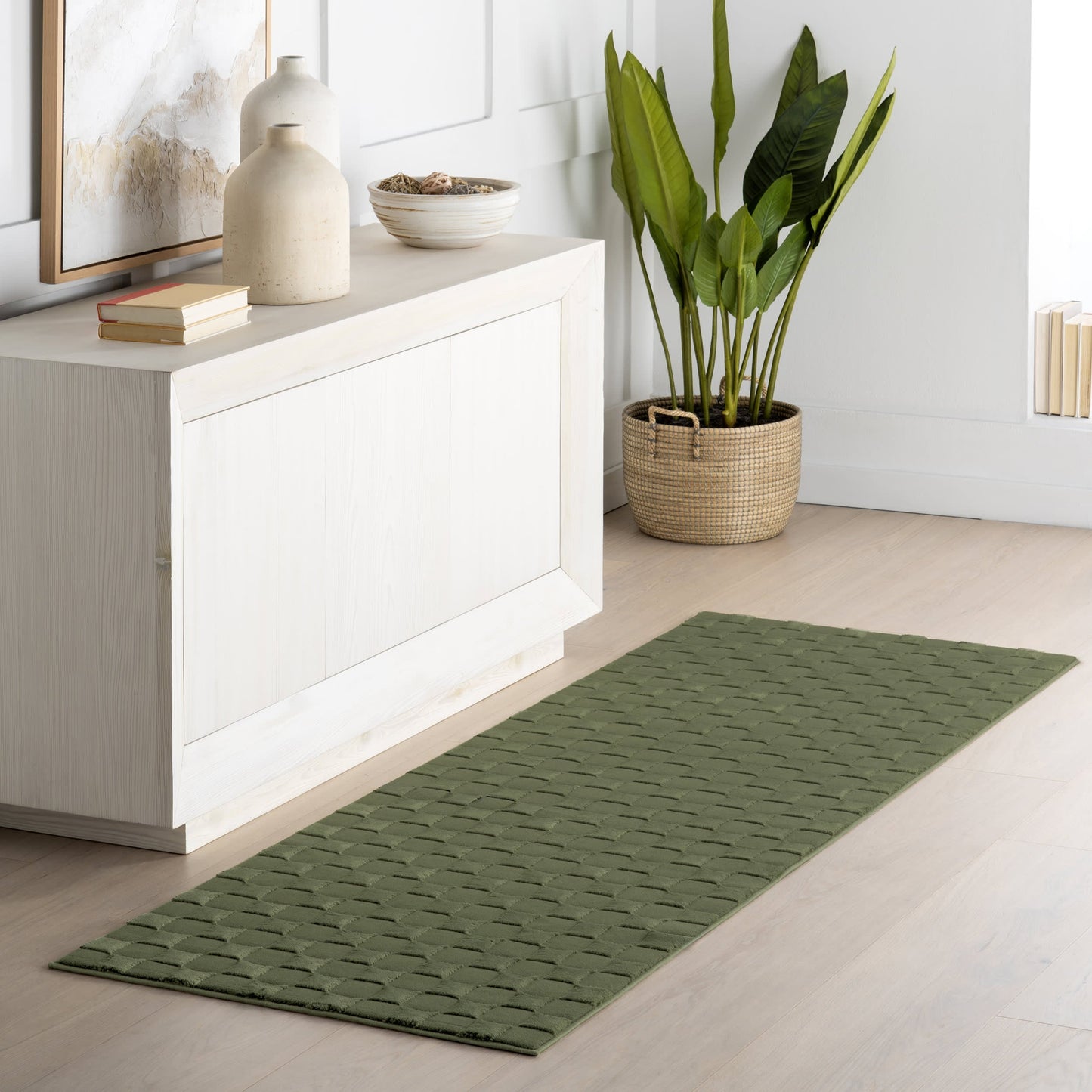 Cape May Eco-Friendly Washable Rug in Green