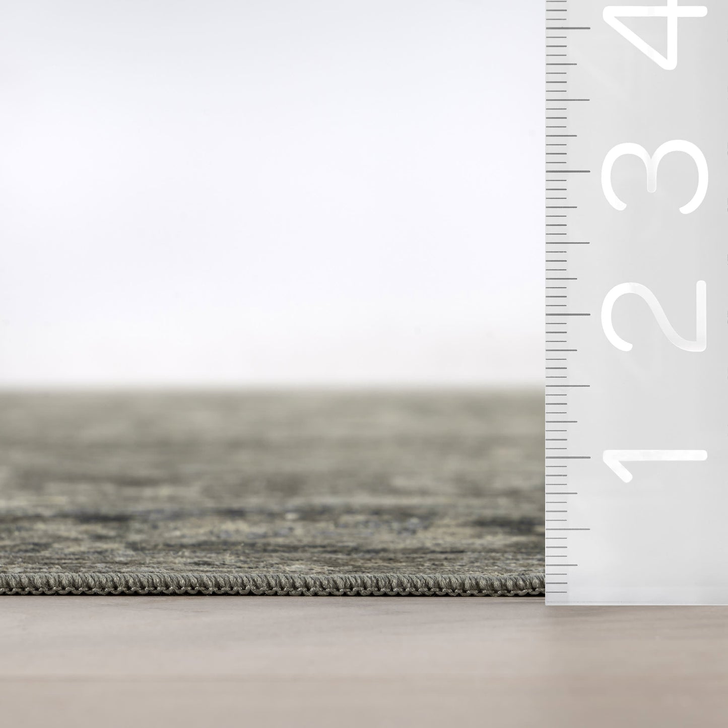 Bayberry Vintage Washable Rug in Green Grey | Spill-Proof Design