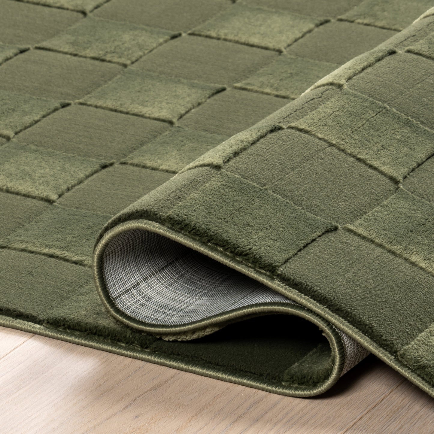 Eco-Friendly Cape May Plush Textured Rug in Green