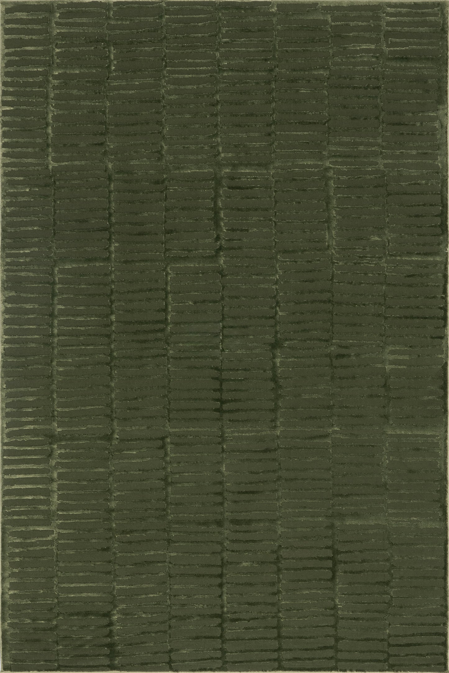 Isolated view of Green Rectangle Cranbury Plush Textured Washable Rug, showcasing its design