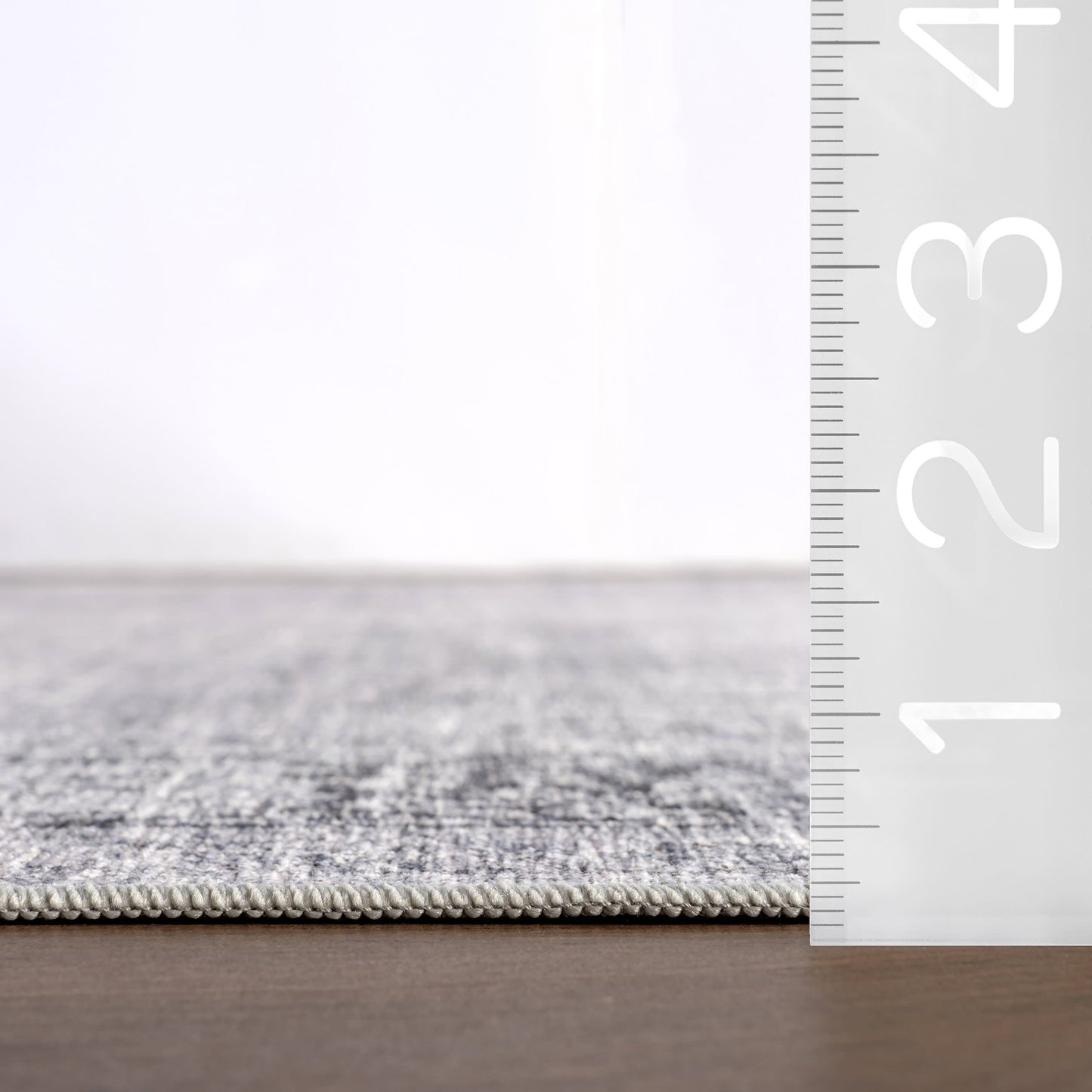Bayberry Vintage Washable Rug in Light Grey | Spill Proof