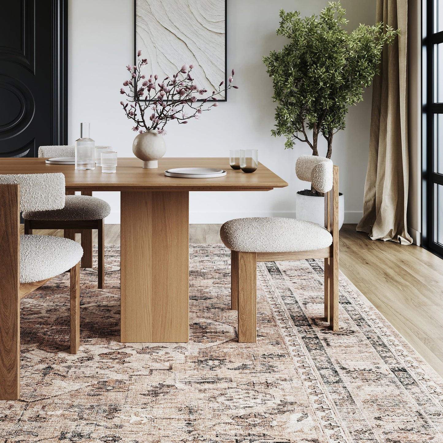 Keyara Stone-Colored Spill Resistant Washable Rug