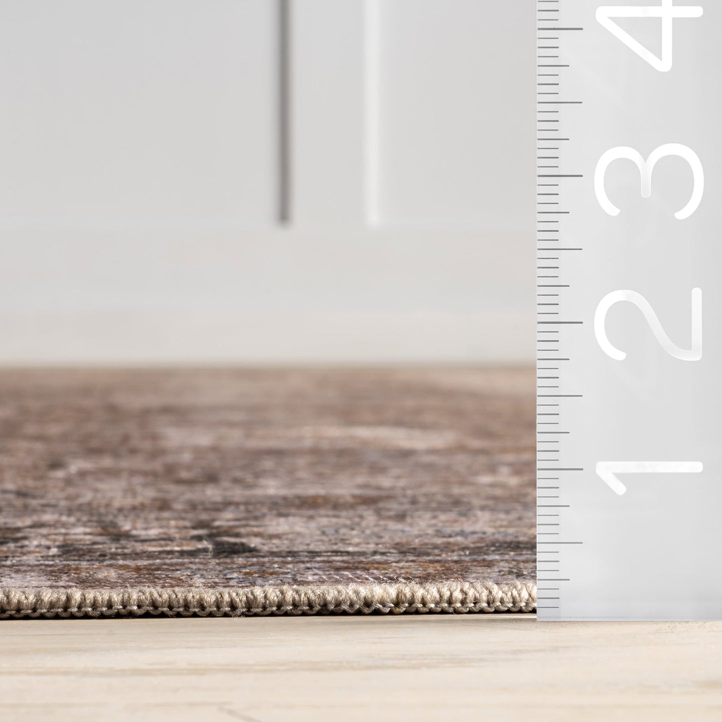 Bayberry Vintage Washable Rug in Brown | Spill Proof