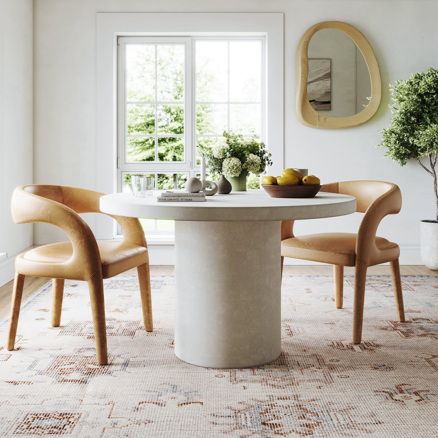 Brenda Hazy Heraldry Stain Resistant Washable Rug | Beige