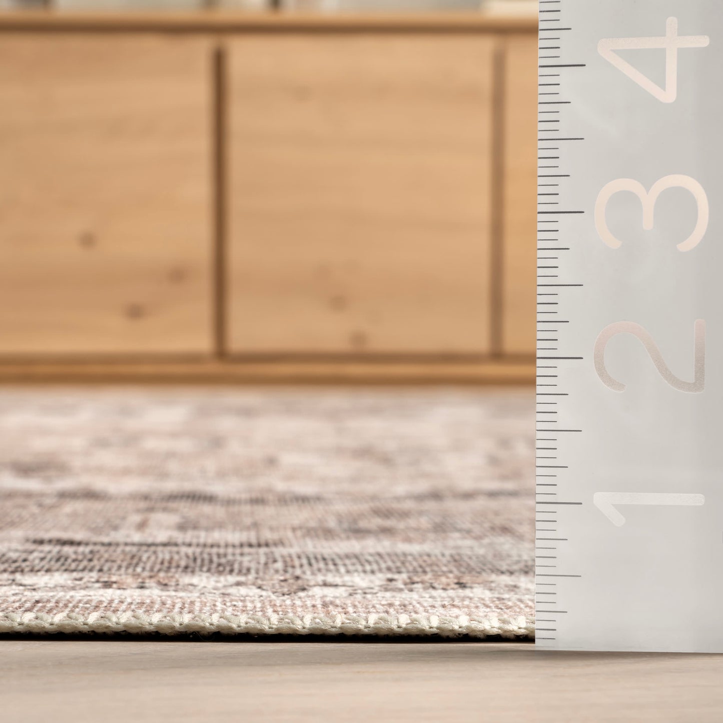 Keyara Stone Color Spill-Resistant Washable Rug