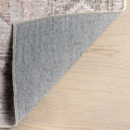 Ava Vintage Persian Spill-Resistant Washable Rug | Pale Pink