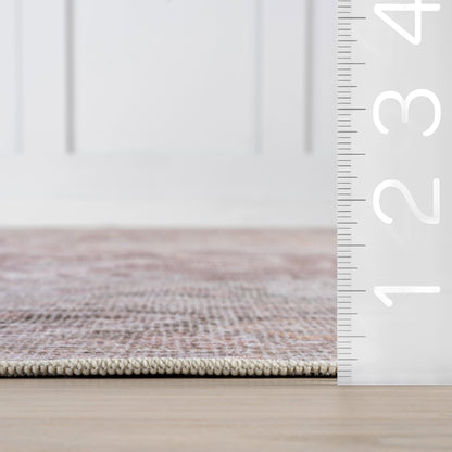 Ava Vintage Persian Spill-Resistant Washable Rug | Pale Pink