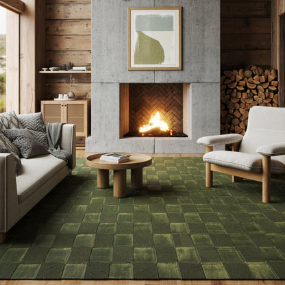 Eco-Friendly Cape May Plush Textured Rug in Green