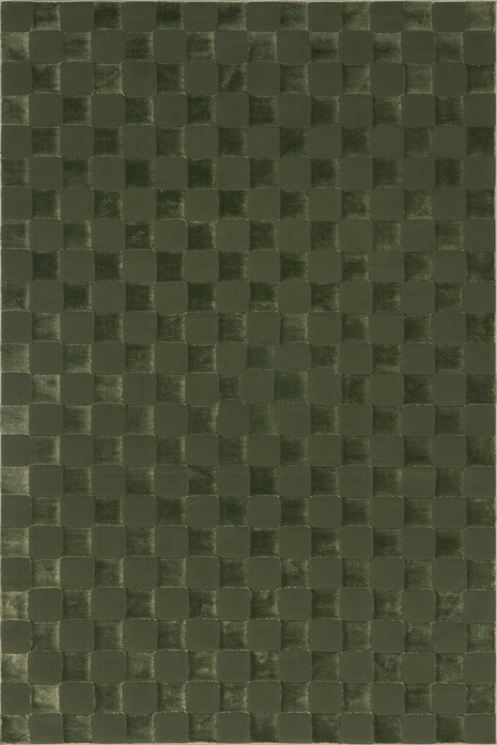 Isolated view of Green Rectangle Cape May Plush Textured Washable Rug, showcasing its design