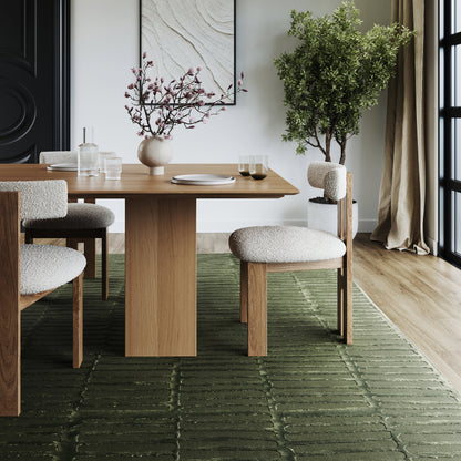 Cranbury Green Plush Textured Washable Rug