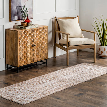 Emmy Machine-Washable Geometric Beige Rug