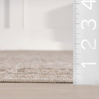 Bayberry Vintage-Style Washable Rug in Sand Color
