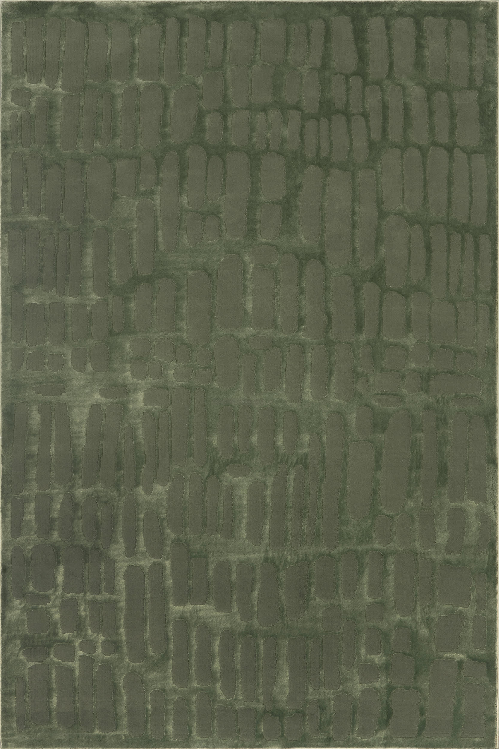 Isolated view of Forest Green Rectangle Summit Plush Textured Washable Rug, showcasing its design
