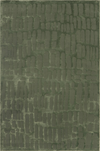 Isolated view of Forest Green Rectangle Summit Plush Textured Washable Rug, showcasing its design