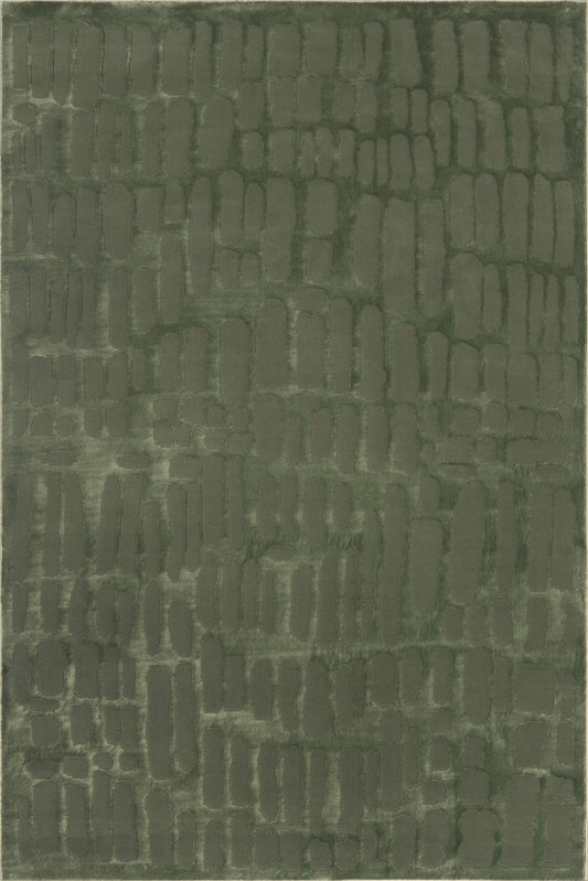 Isolated view of Forest Green Rectangle Summit Plush Textured Washable Rug, showcasing its design