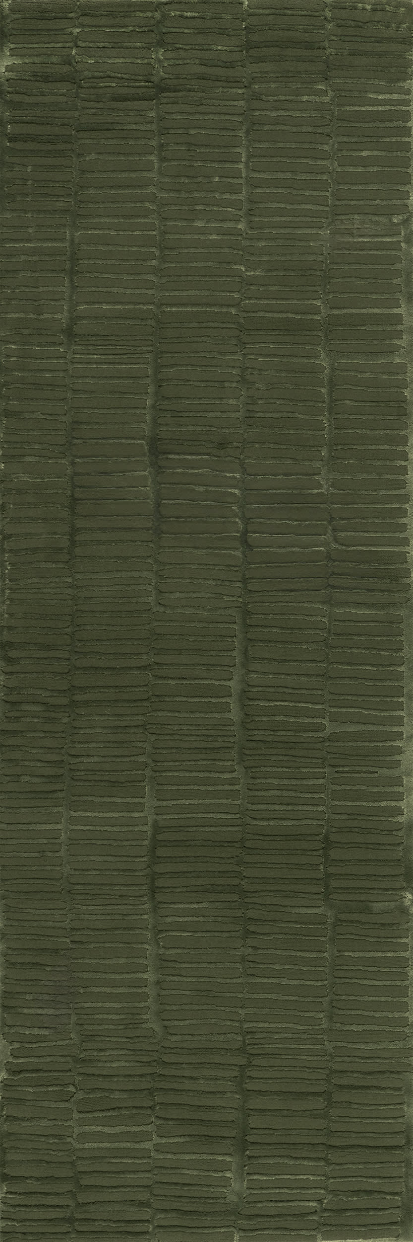 Isolated view of Green Runner Cranbury Plush Textured Washable Rug, showcasing its design