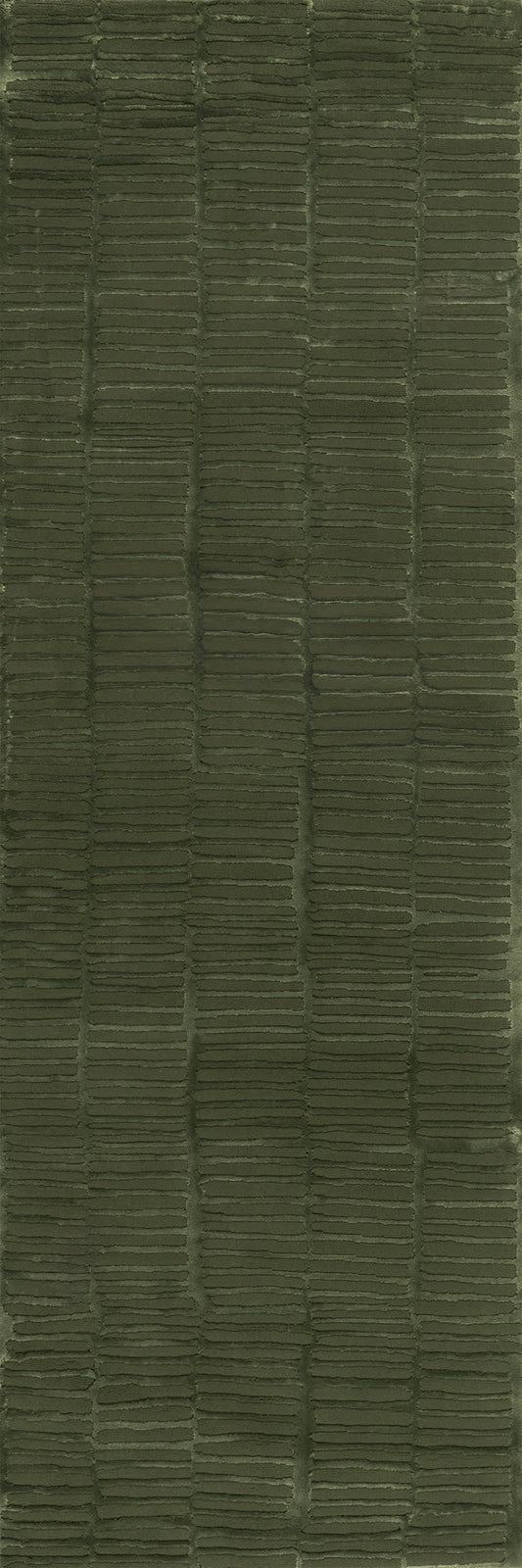 Isolated view of Green Runner Cranbury Plush Textured Washable Rug, showcasing its design