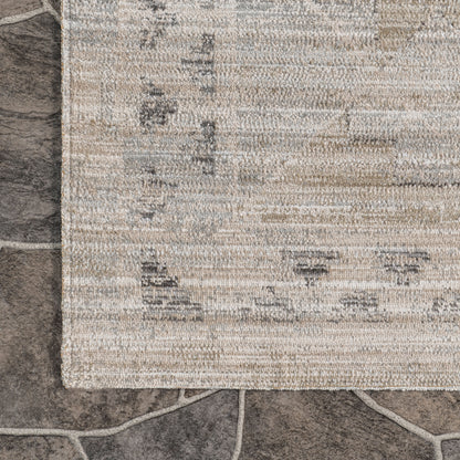 Shia Bordered Washable Indoor & Outdoor Rug - Beige
