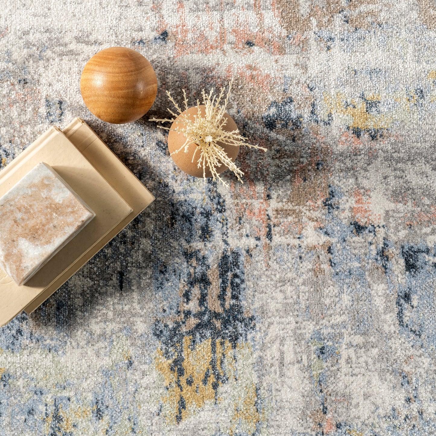 Patty Machine Washable Rug | Blue Multicolor for Rainy Days