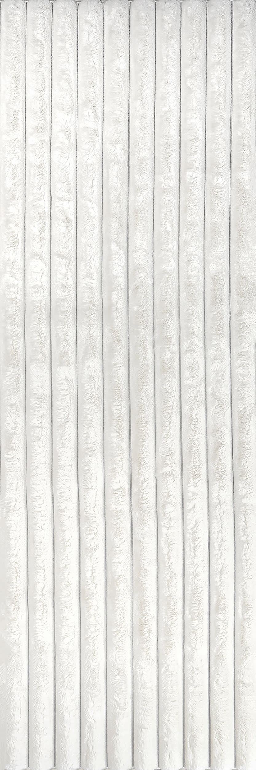 Isolated view of Off White Runner Kris Striped Plush Cloud Washable Rug, showcasing its design