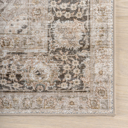 Bayberry Vintage-Style Washable Rug in Sand Color