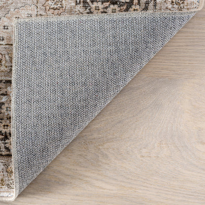 Bayberry Vintage-Style Washable Rug in Sand Color