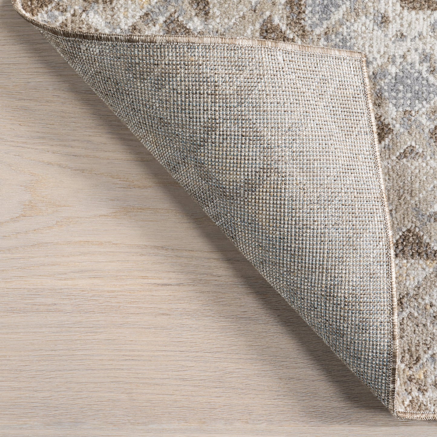 Emmy Beige Geometric Pattern Washable Rug